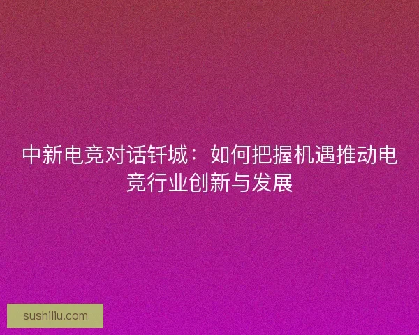 中新电竞对话钎城：如何把握机遇推动电竞行业创新与发展